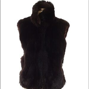 Marc by Andrew Marc Fur Leather Bomber Vest Size Medium